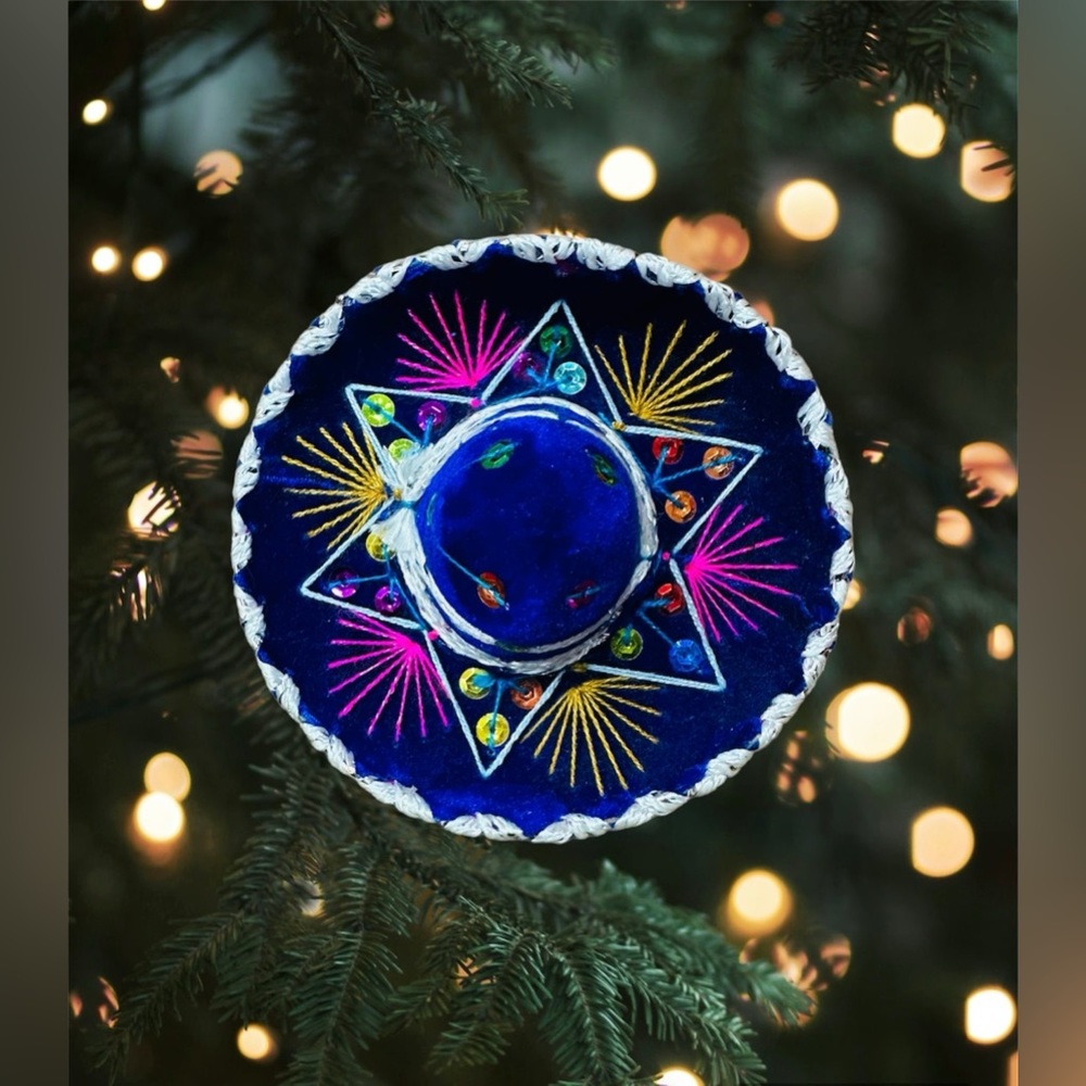 Small Velvet Mariachi Hat Decoration